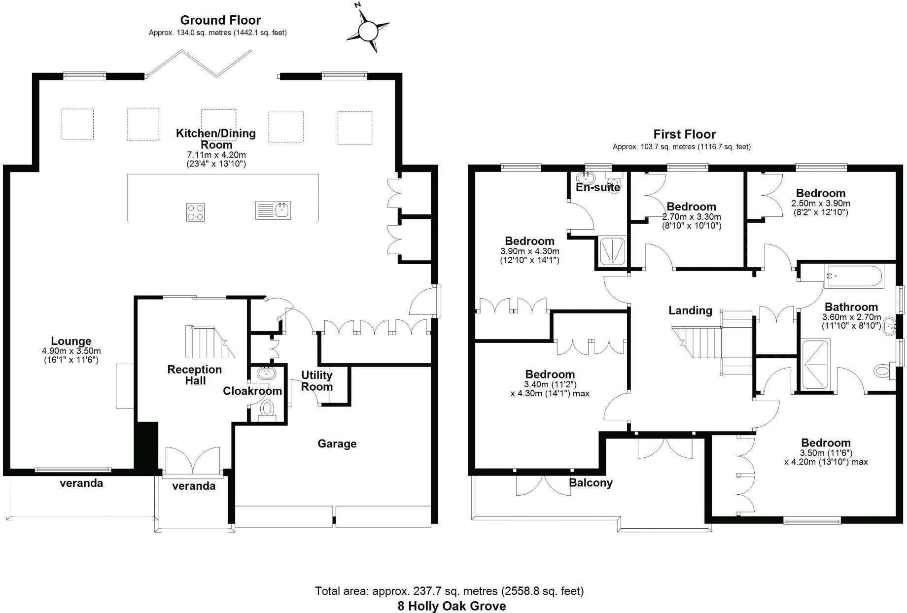 8 Hollyoak Grove, Priorslee floorplan