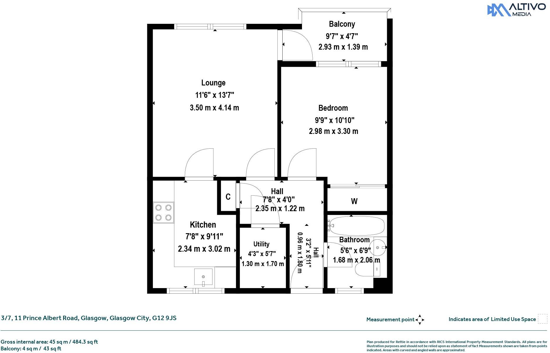 11, Prince Albert Road, Glasgow, Glasgow City floorplan