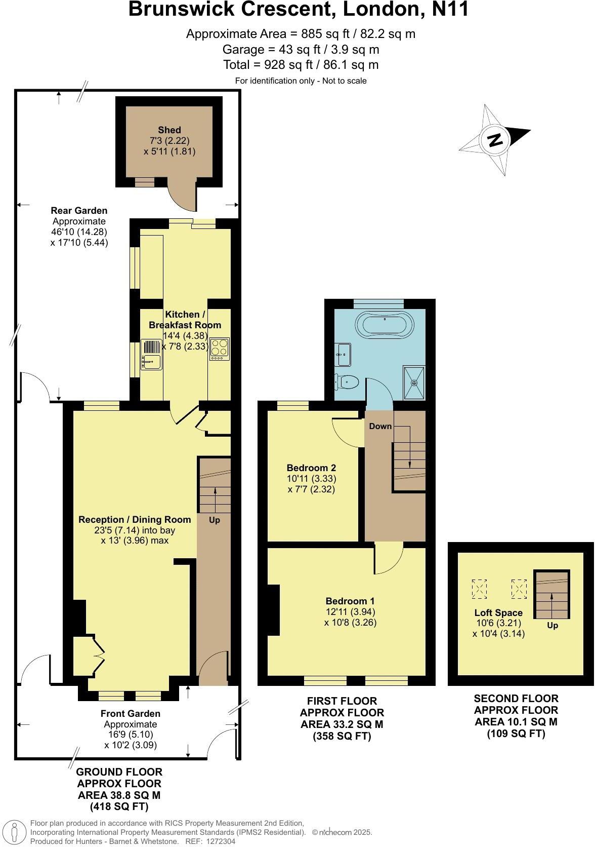 Brunswick Crescent, London, Greater London, N11 floorplan