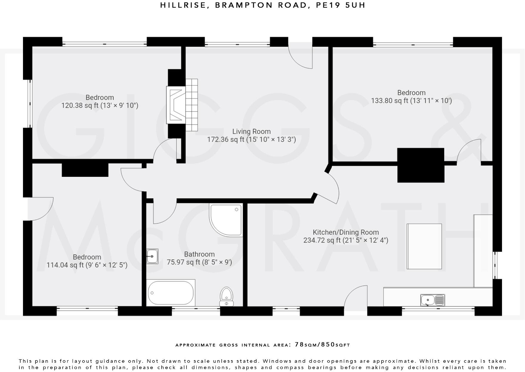 Hillrise, Brampton Road, Buckden, St. Neots, Cambridgeshire, PE19 5UH floorplan
