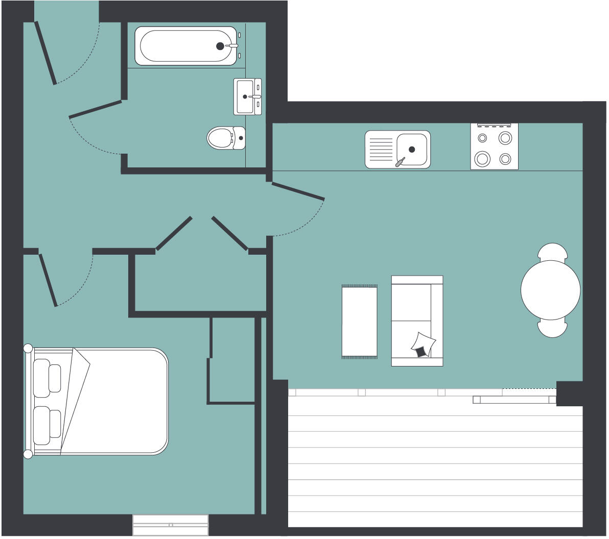 1 bed, 2nd floor, Valentines House, Rainham, RM13 floorplan
