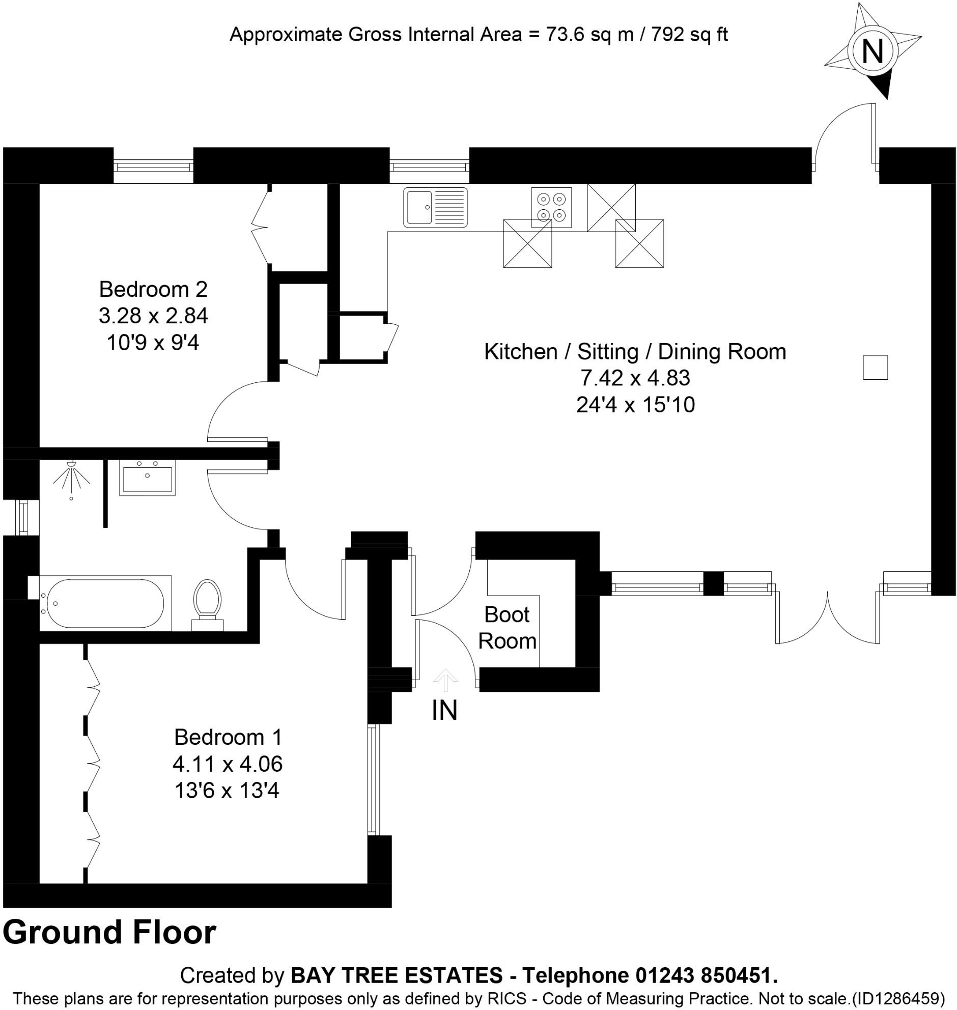 North Barn, Hoe Lane, Flansham, Felpham, West Sussex PO22 8NT floorplan