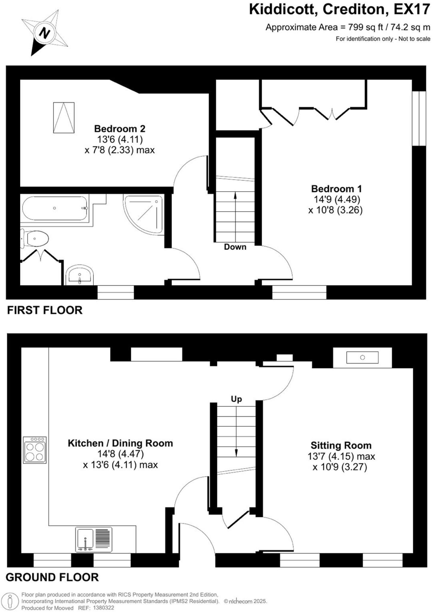 Kiddicott, Crediton, EX17 floorplan