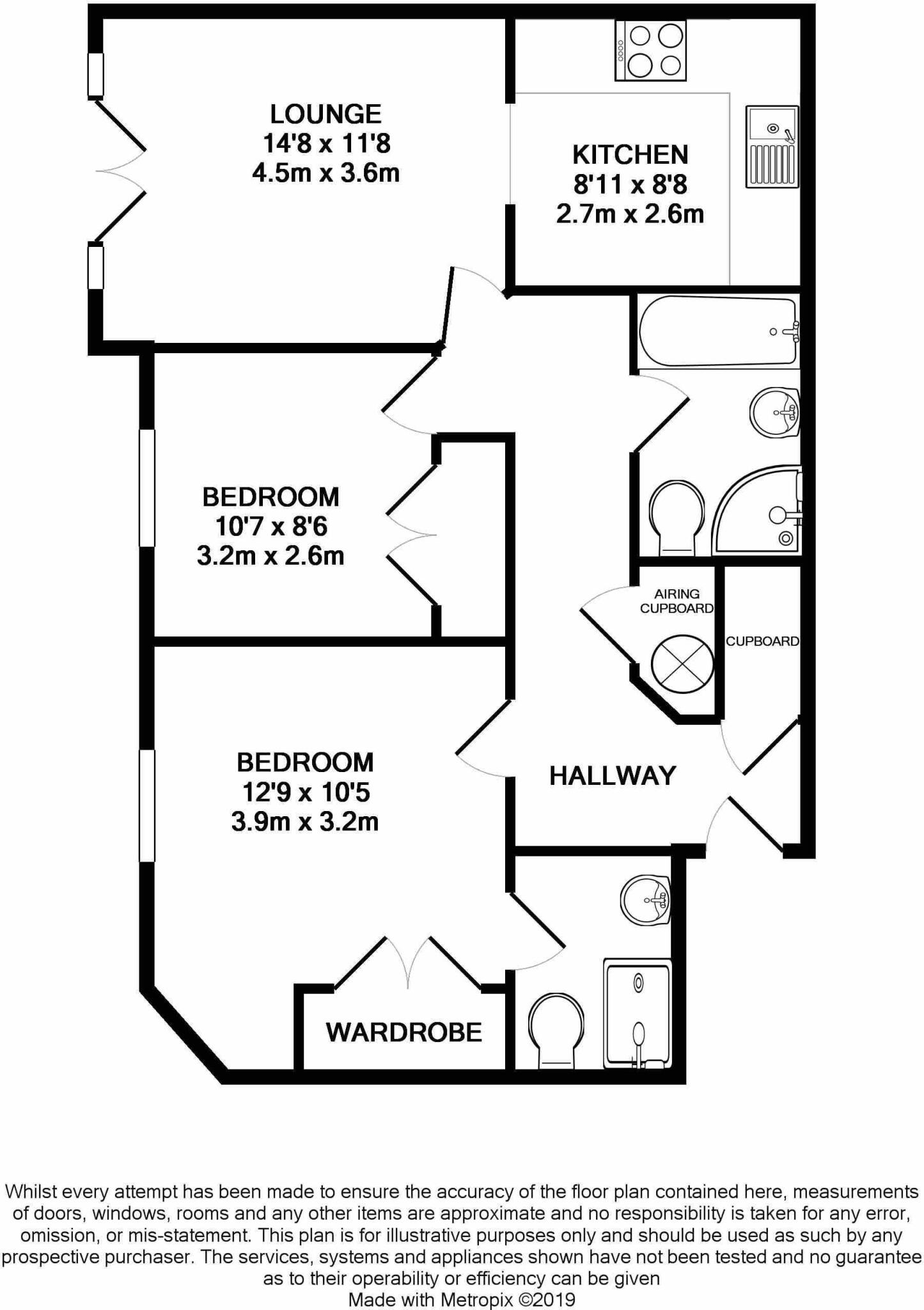 2 bedroom Ground Floor Apartment in Worth floorplan