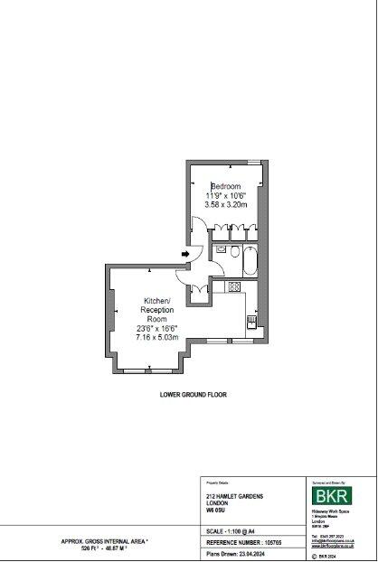 Flat 212 Hamlet Gardens, King Street, W6 floorplan
