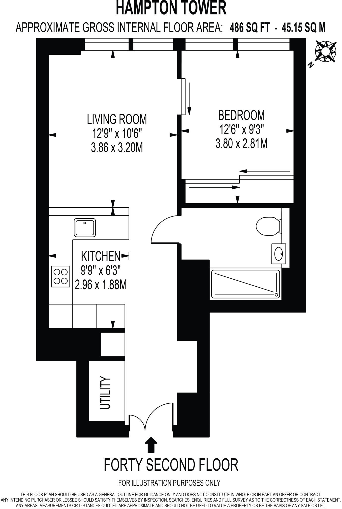 Hampton Tower, 75 Marsh Wall, London, E14 floorplan