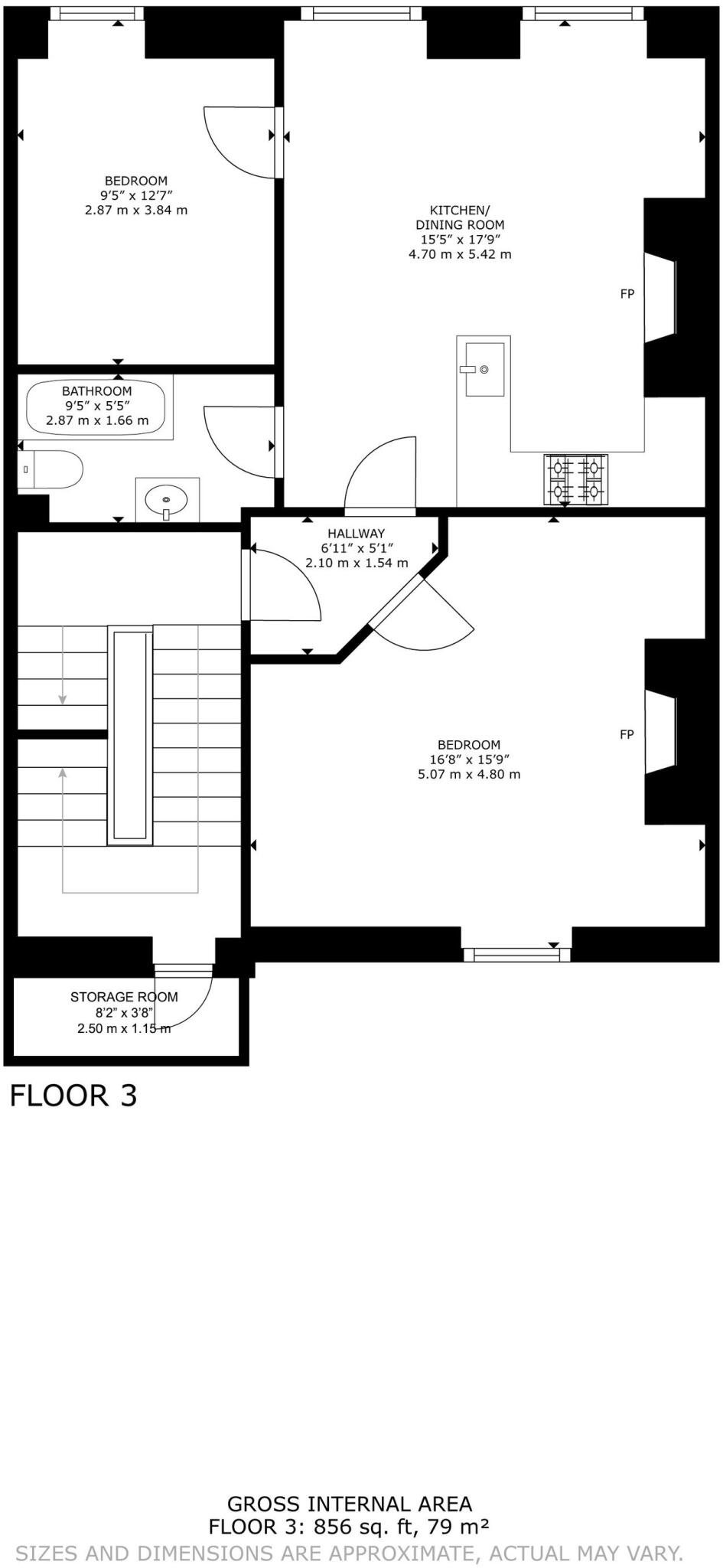 Apartment 3, 16 Victoria Place, Carlisle, CA1 floorplan