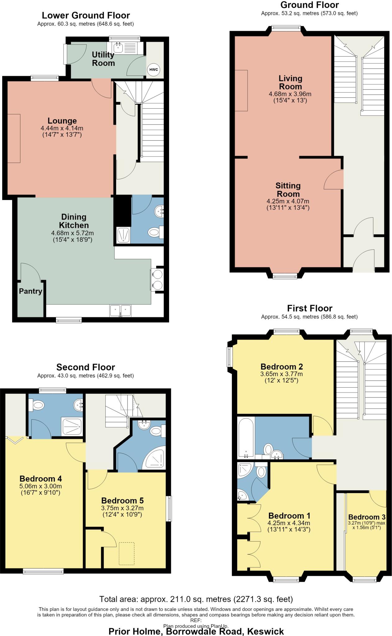 Prior Holme, Borrowdale Road, Keswick, Cumbria, CA12 5DD floorplan