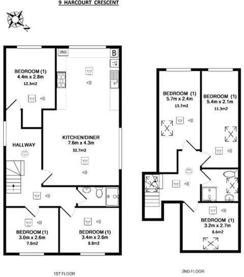 9 Harcourt Crescent, Crookesmoor, S10 1DG floorplan