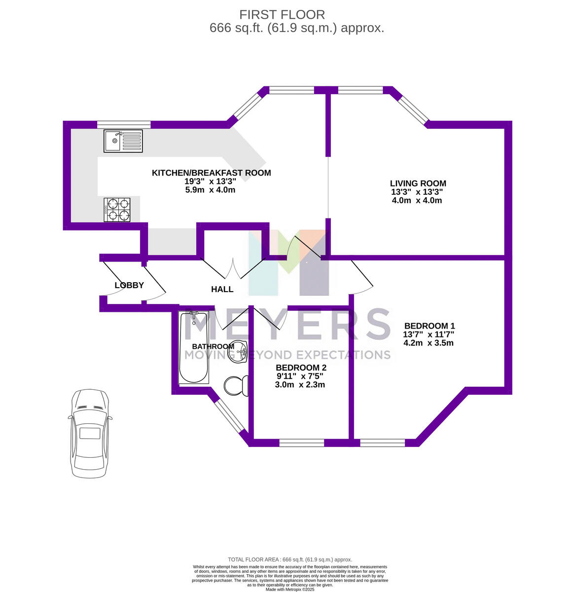 Derby Road, Bournemouth, BH1 3 floorplan