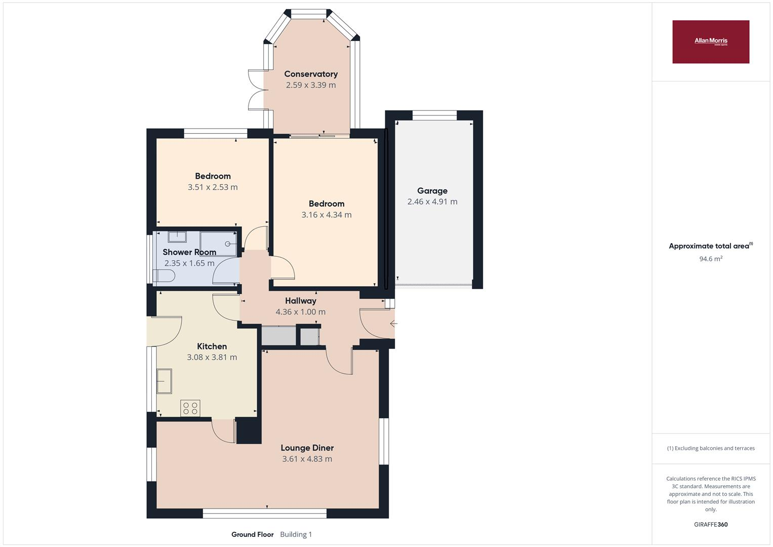 Oakfield Road, Malvern floorplan