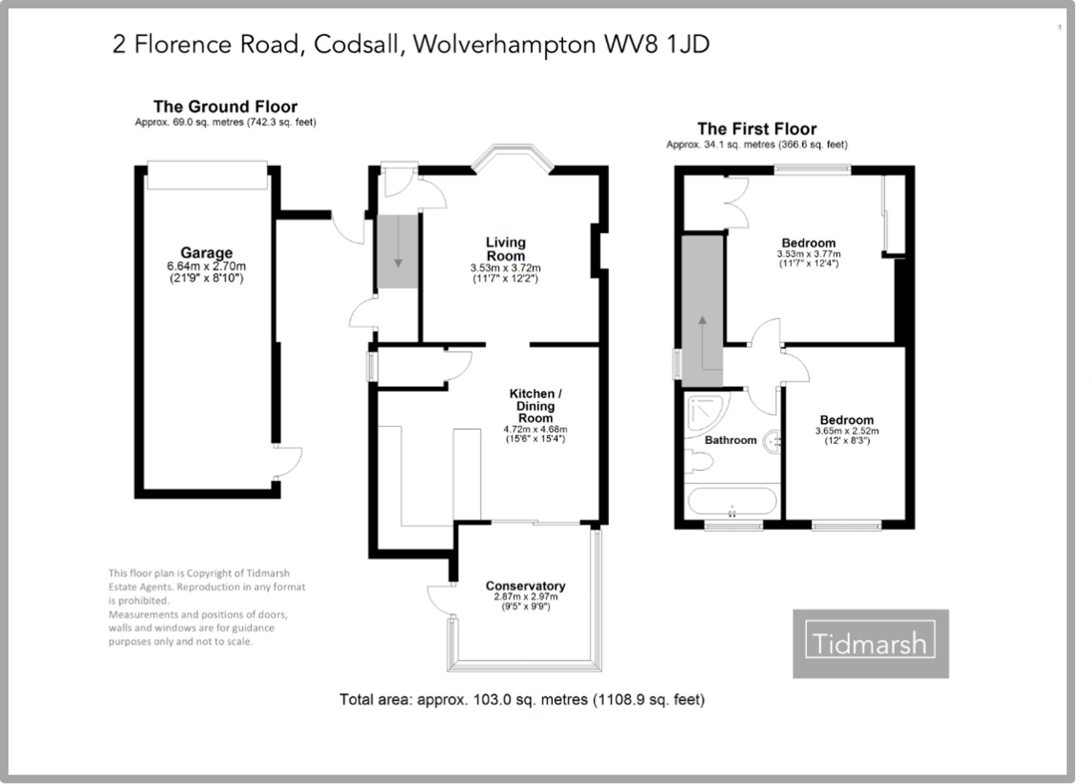 2 Florence Road, Codsall WV8 1JD floorplan