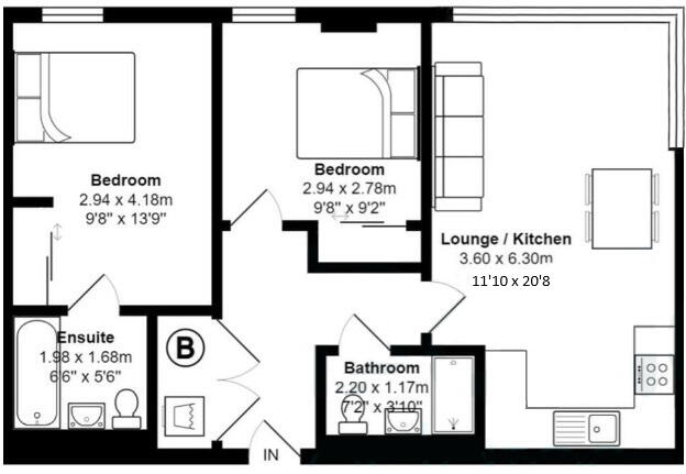 Washington Apartments, Lexington Gardens, Birmingham, B15 floorplan