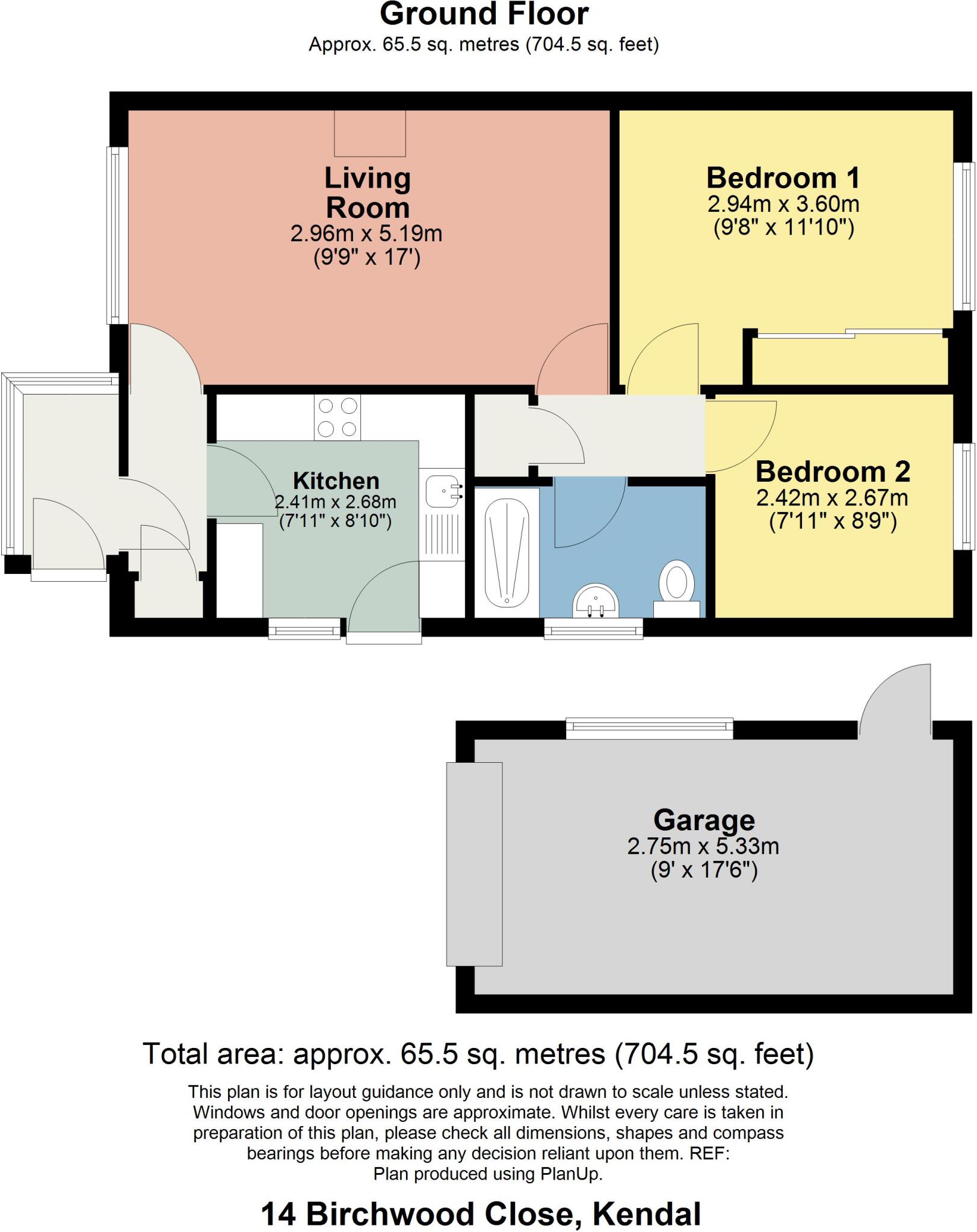 14 Birchwood Close, Kendal, LA9 5BJ floorplan