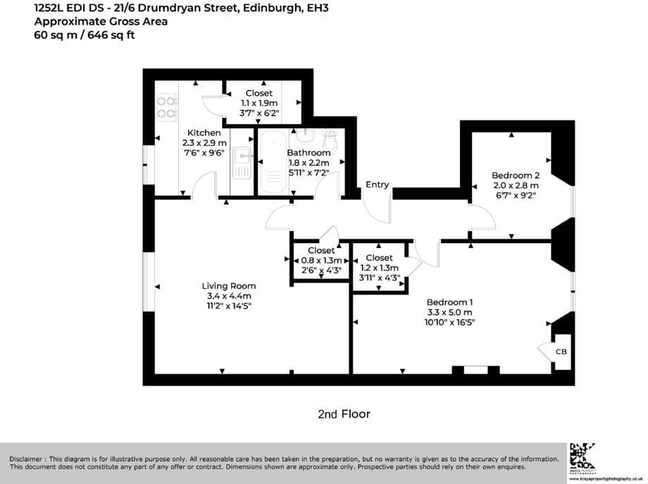 1252L Drumdryan Street, Edinburgh, EH3 9JZ floorplan