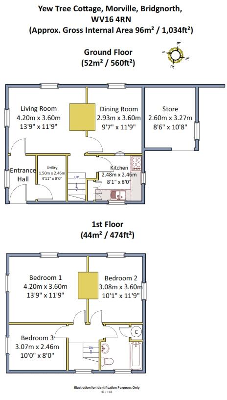 Yew Tree Cottage, Morville, Bridgnorth, Shropshire floorplan