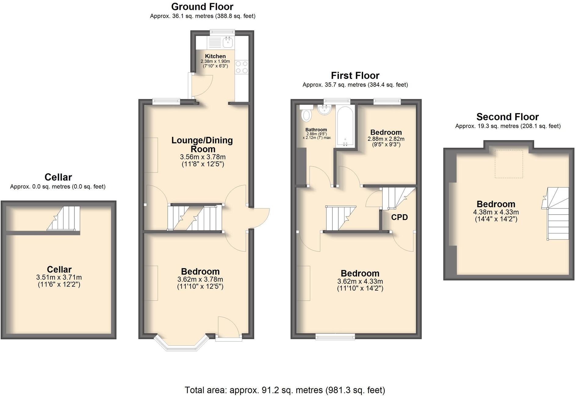 Shoreham Street, Sheffield, S2 floorplan