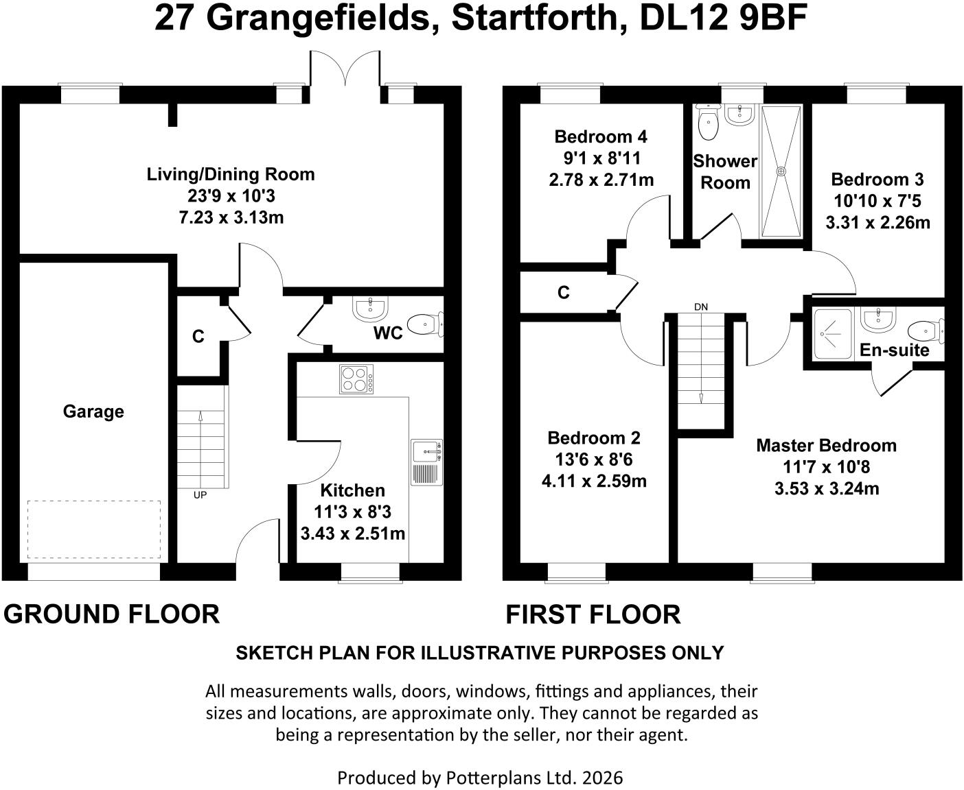 Grangefields, Startforth, Barnard Castle, County Durham, DL12 floorplan