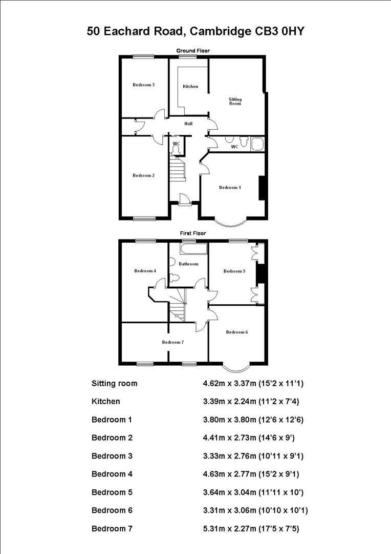 50 Eachard Road, Cambridge floorplan