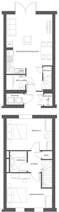2 BED TERRACE HOUSE - BELGRAVE VILLAGE floorplan