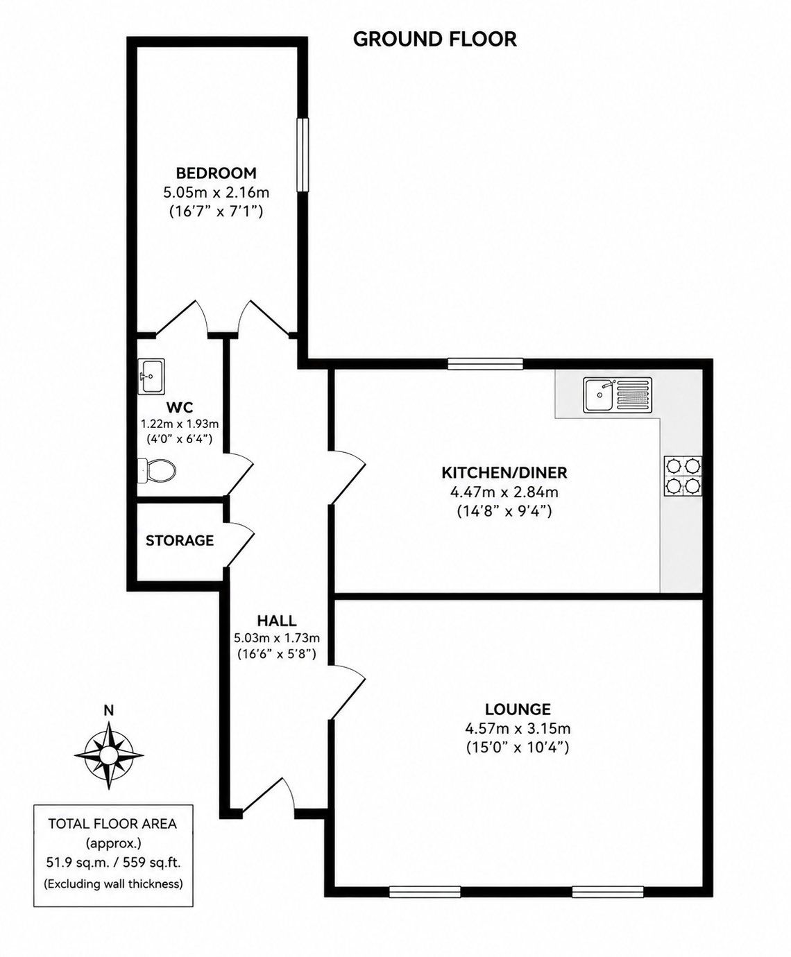 Ground Floor Flat, Jessop Road, Stevenage, Hertfordshire floorplan