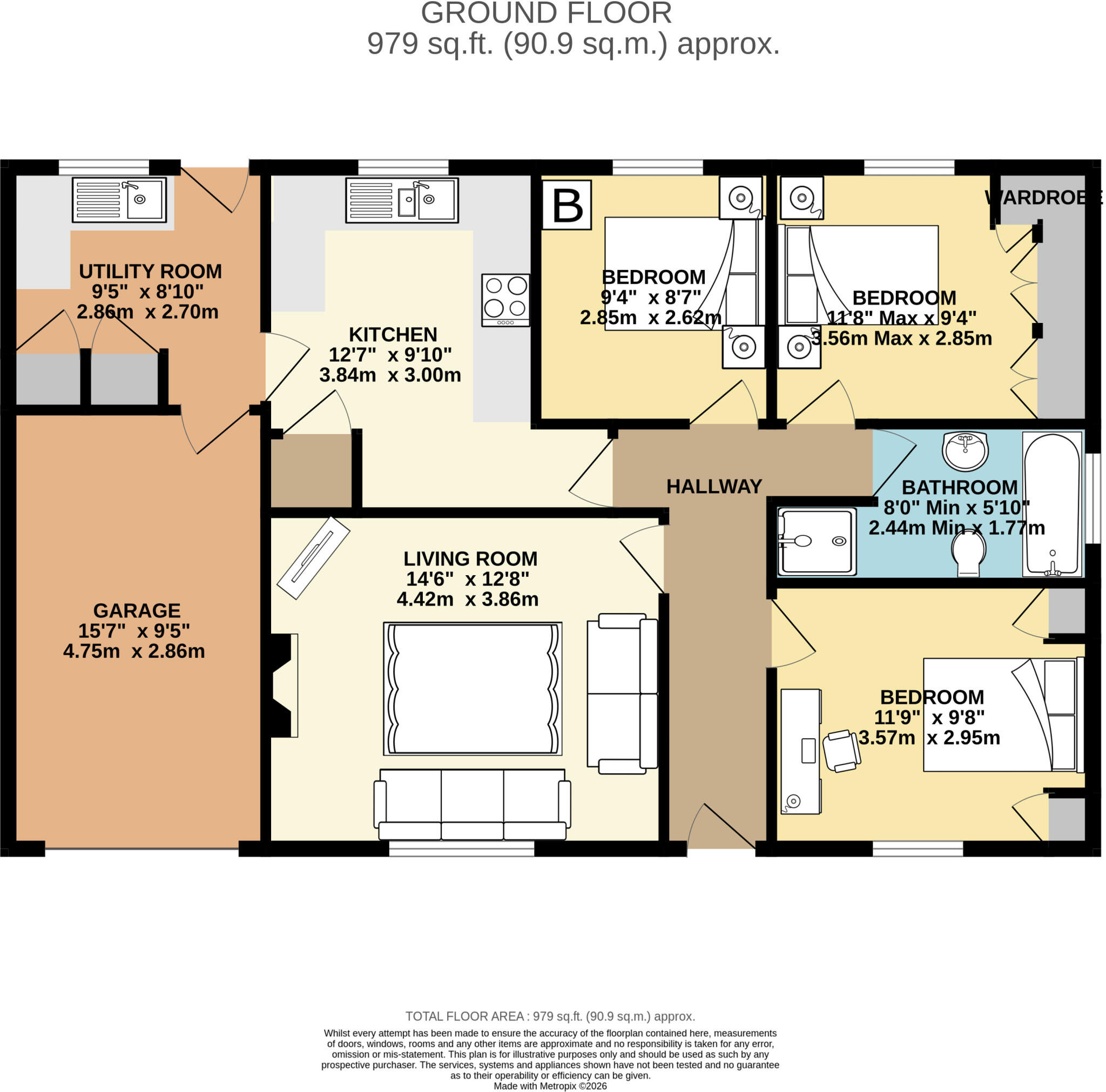 5 High Bank Close, Carlisle, Cumbria floorplan