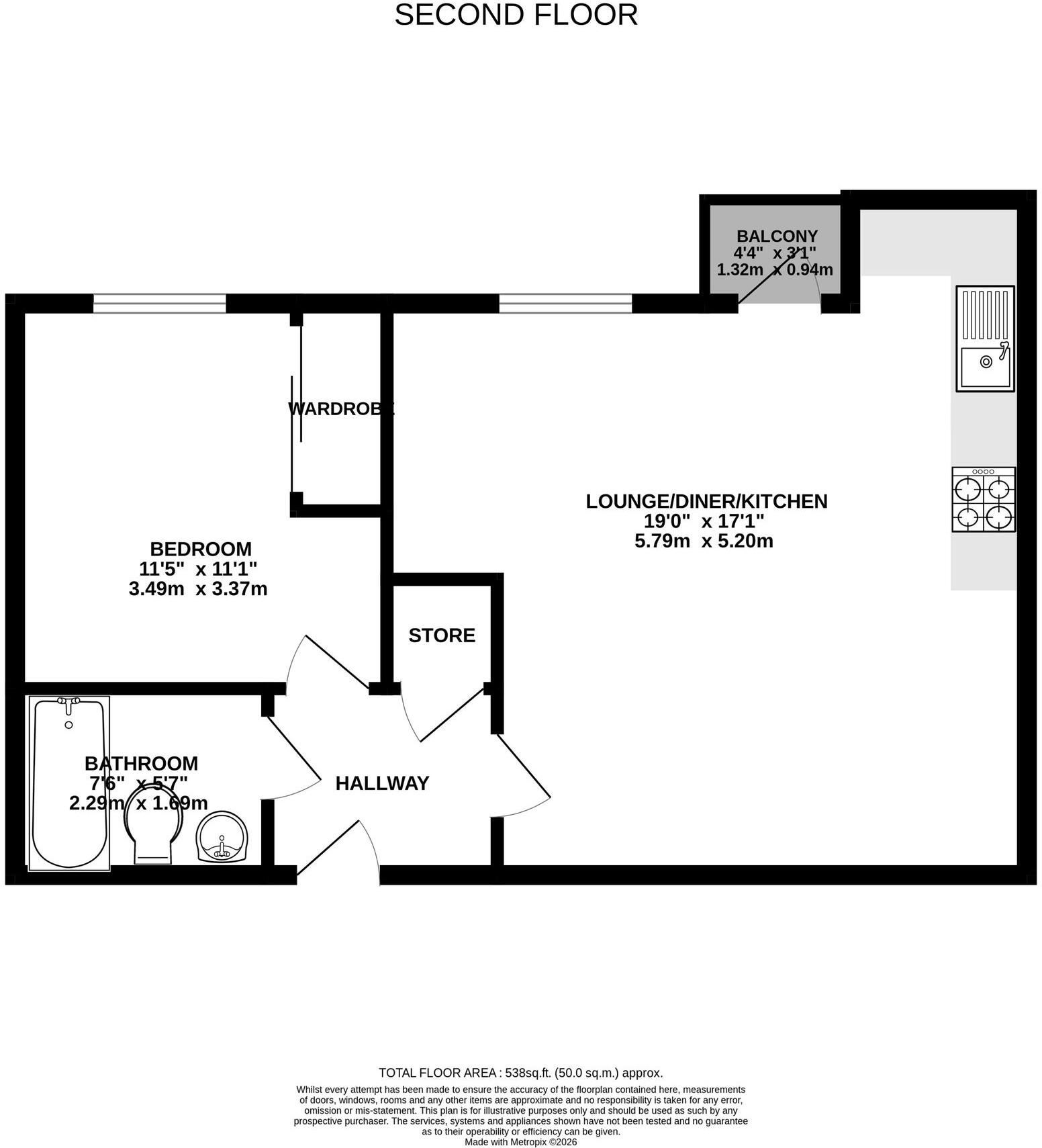 Harbourside, Great Western House, BS1 6GN floorplan