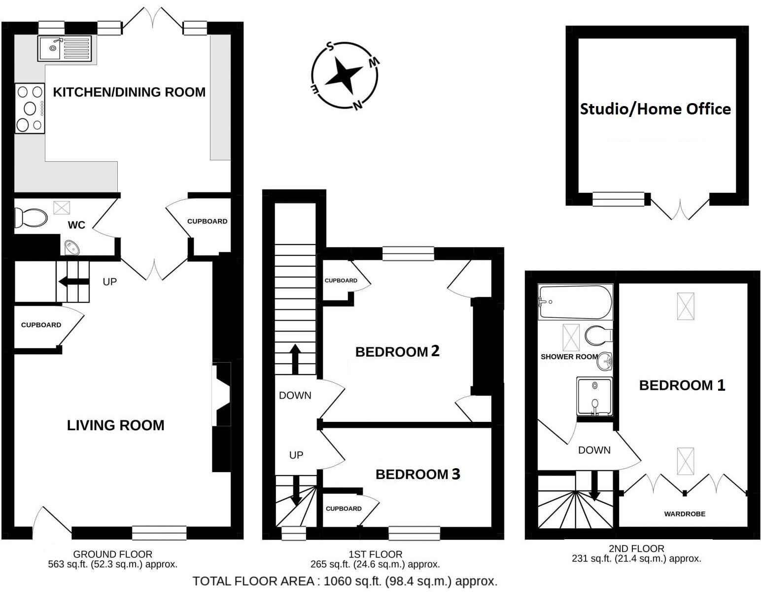 St John Street, Monmouth, NP25 floorplan