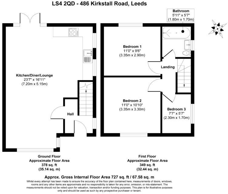Kirkstall Road, Burley, Leeds, LS4 2QD floorplan