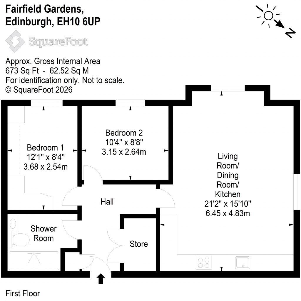 Flat 6, 4, Fairfield Gardens, Edinburgh, EH10 6UP floorplan