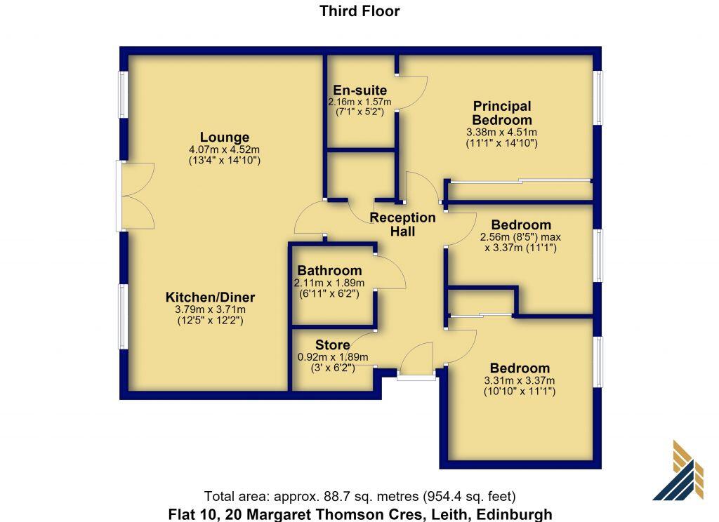 Flat 10, 20 Margaret Thomson Crescent, Leith, EH6 7FD floorplan