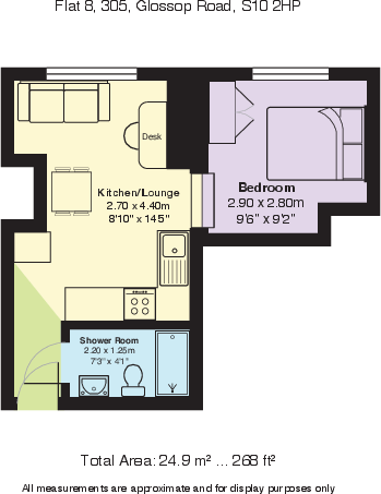 Flat 8, 305 Glossop Road, S10 2HL floorplan