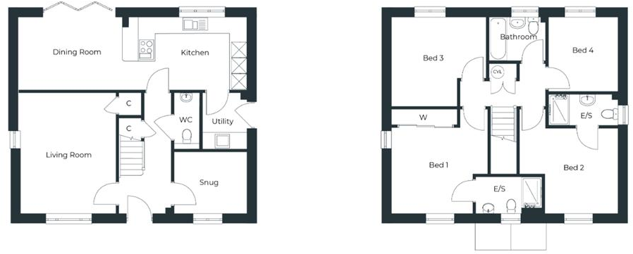 Plot 1, The Holkham, Saxon Fields, Woodton floorplan