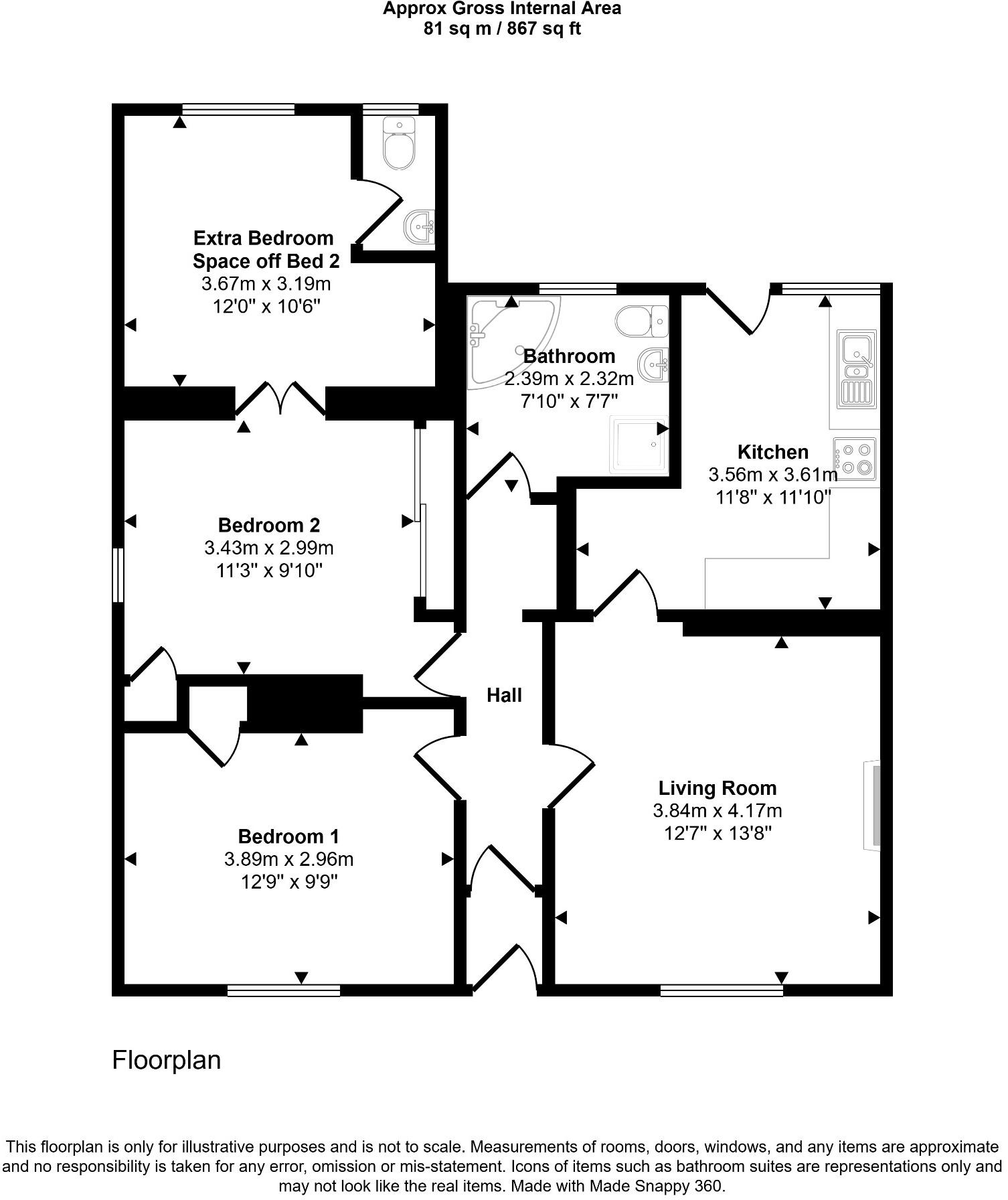 10 Roodlands Road, Girvan, Ayrshire, KA26 9DE floorplan