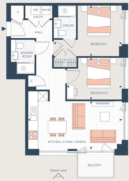LUXURY SHOWHOME- Glasswater Locks, Birmingham, B4 floorplan