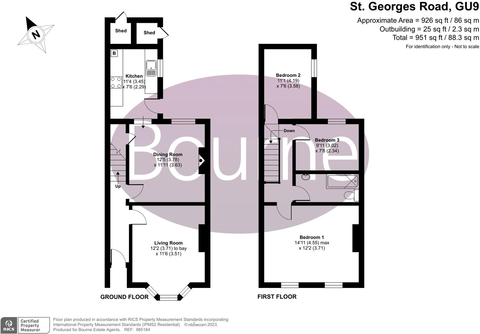 St. Georges Road, Farnham, Surrey, GU9 floorplan