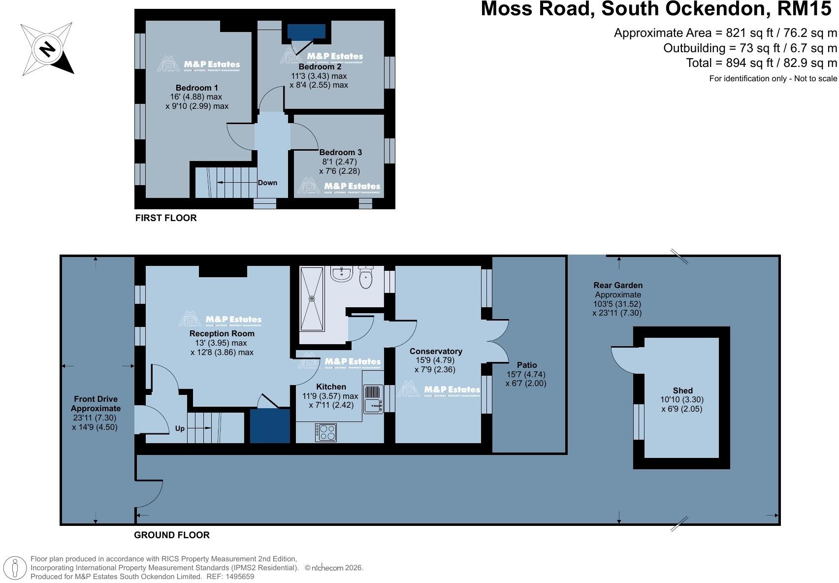 Moss Road, South Ockendon, Essex, RM15 6HR floorplan