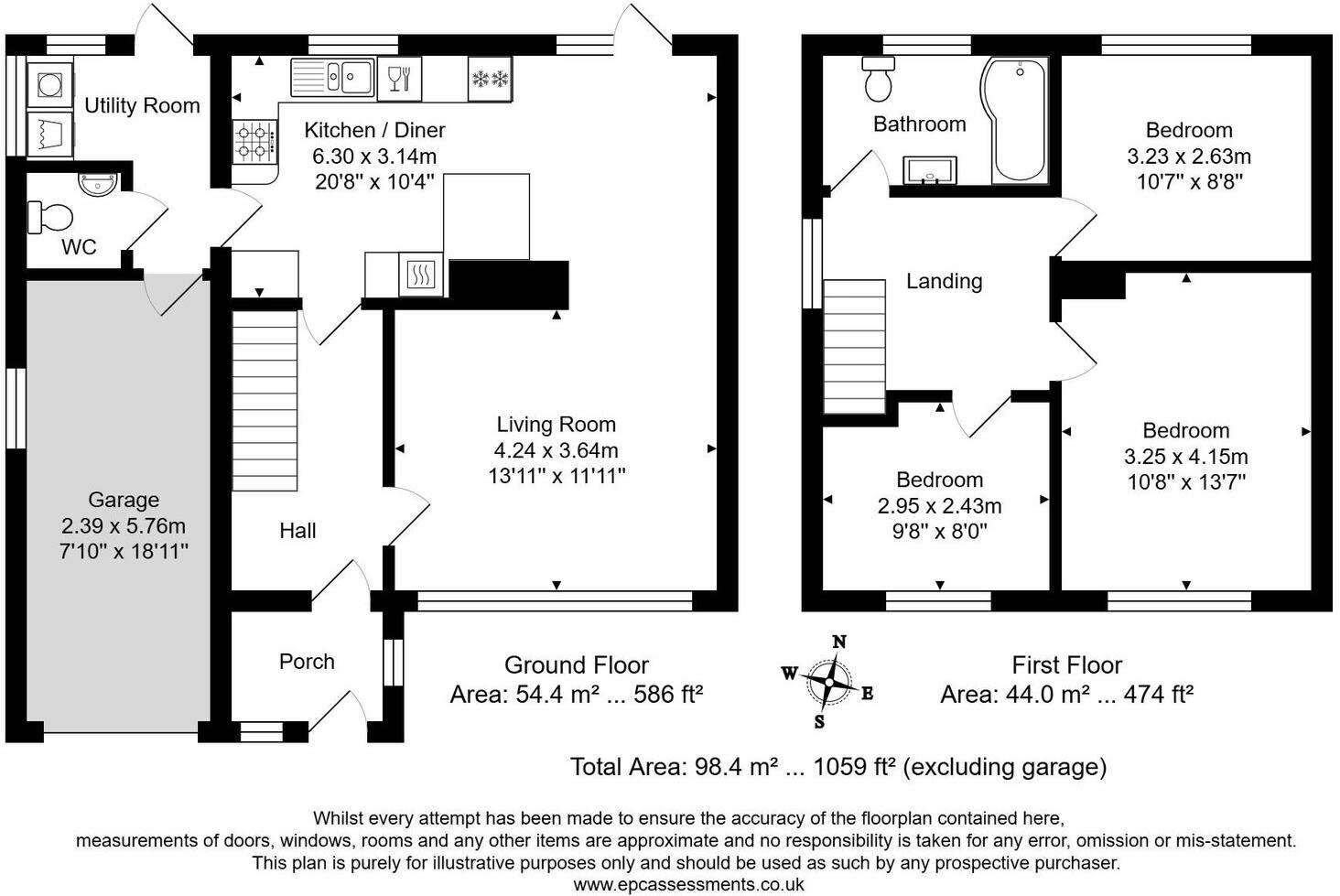 Conway Crescent, Melksham, Wiltshire, SN12 6BD floorplan