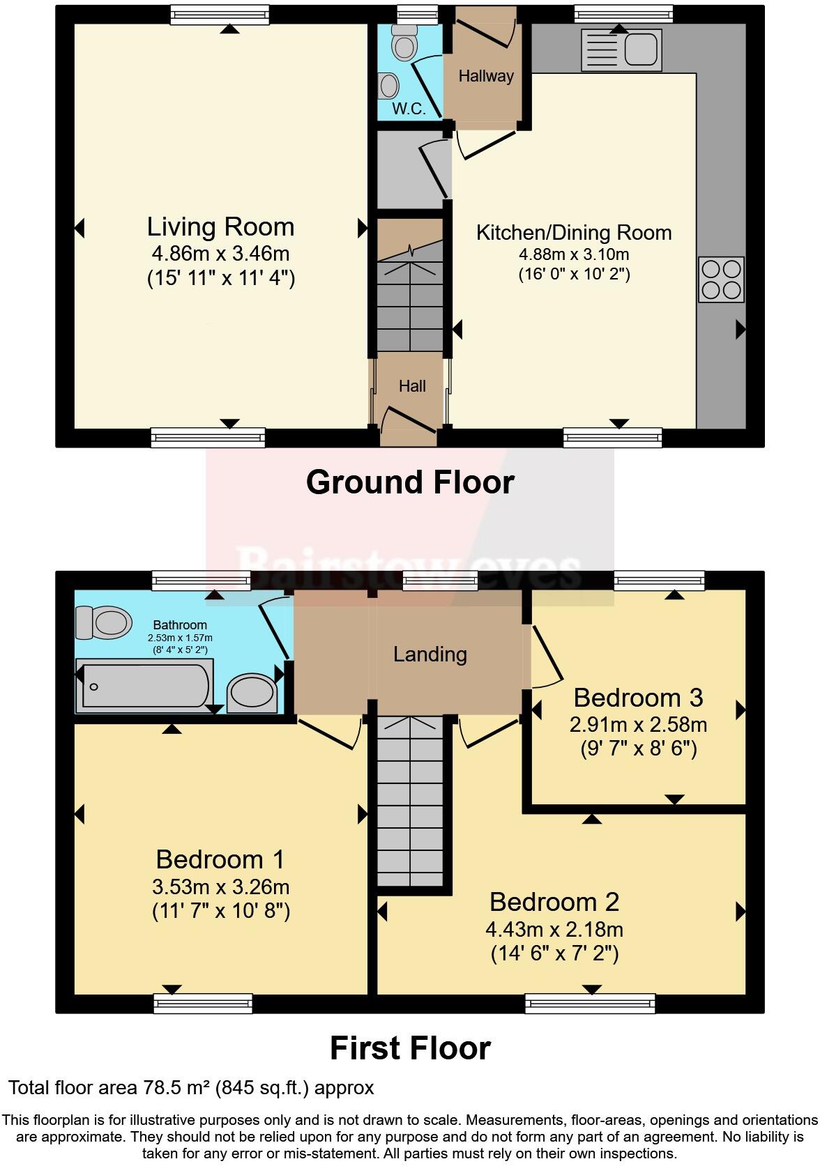 Aberconway Street, Blidworth, Mansfield, Nottinghamshire, NG21 floorplan