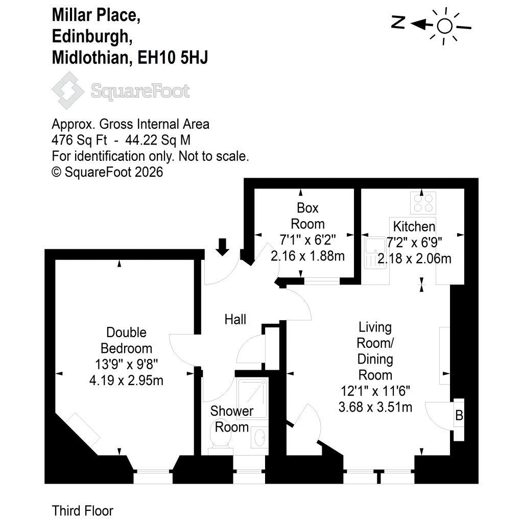 3/15 (3f3) Millar Place, Edinburgh, EH10 5HJ floorplan