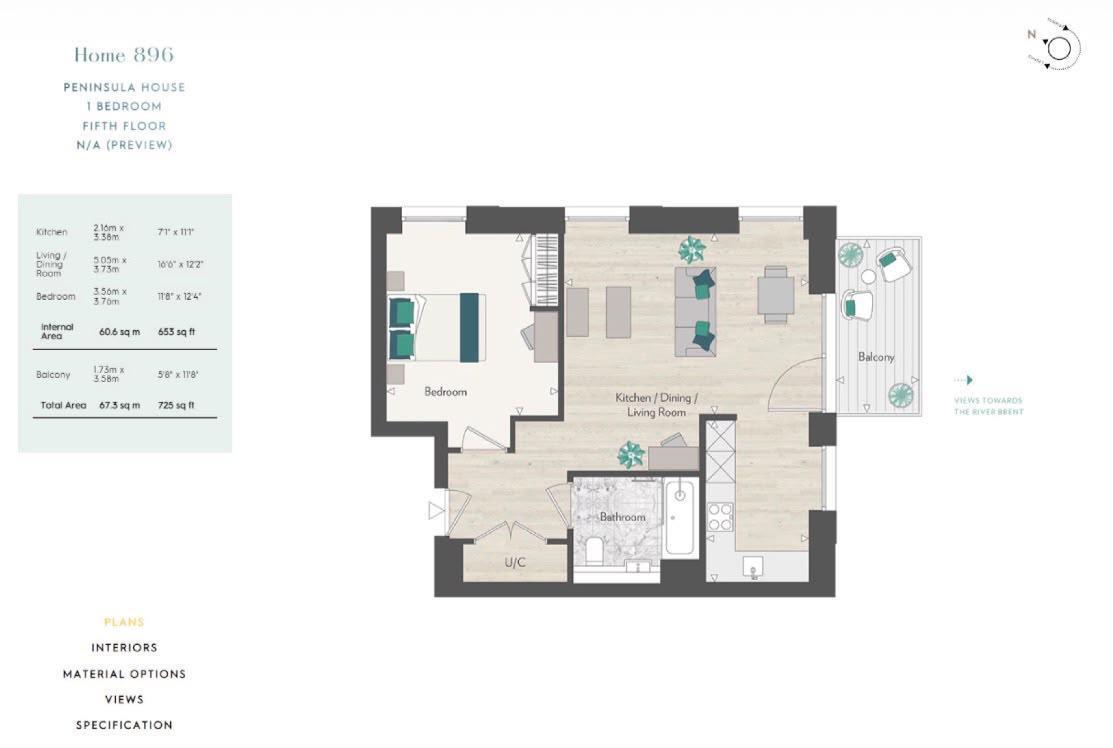 Bow House, 16 Quay Walk, London, HA0 floorplan