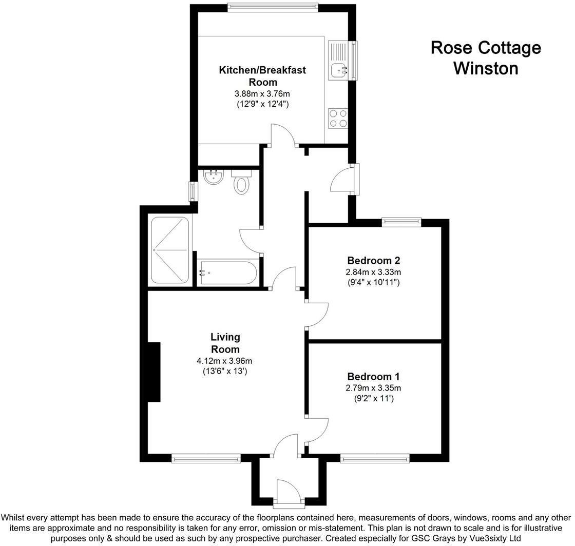 Rose Cottage, Front Street, Winston, Darlington DL2 3RJ floorplan