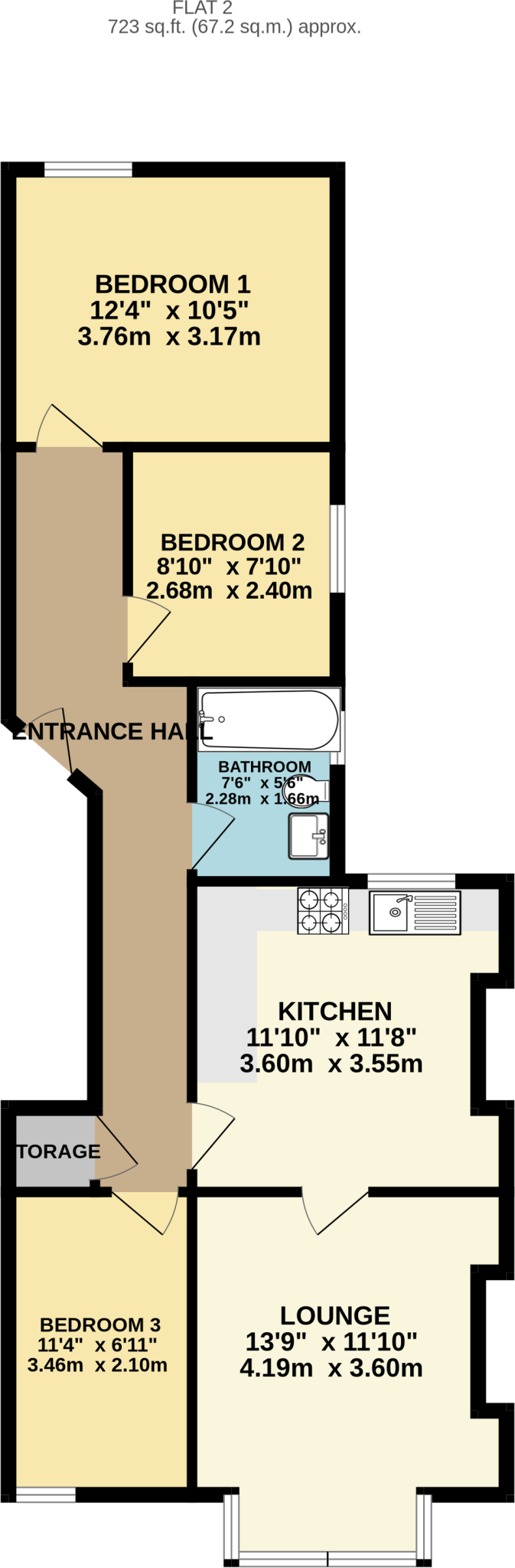 Flat 2, 509 Southchurch Road, Southend-On-Sea, Essex SS1 2PH floorplan