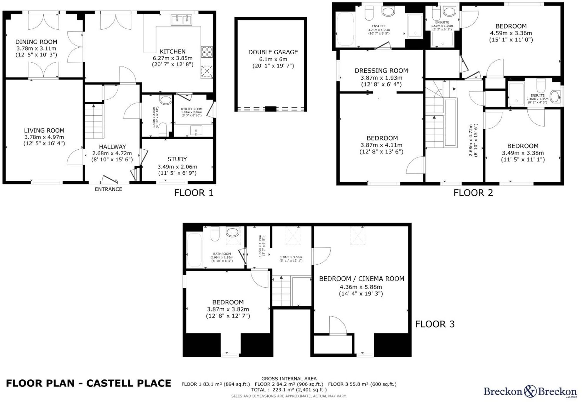 13, Castell Place floorplan