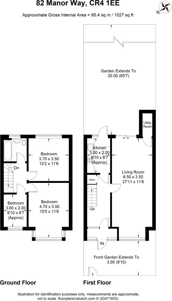 Manor Way, Mitcham, Surrey, CR4 floorplan