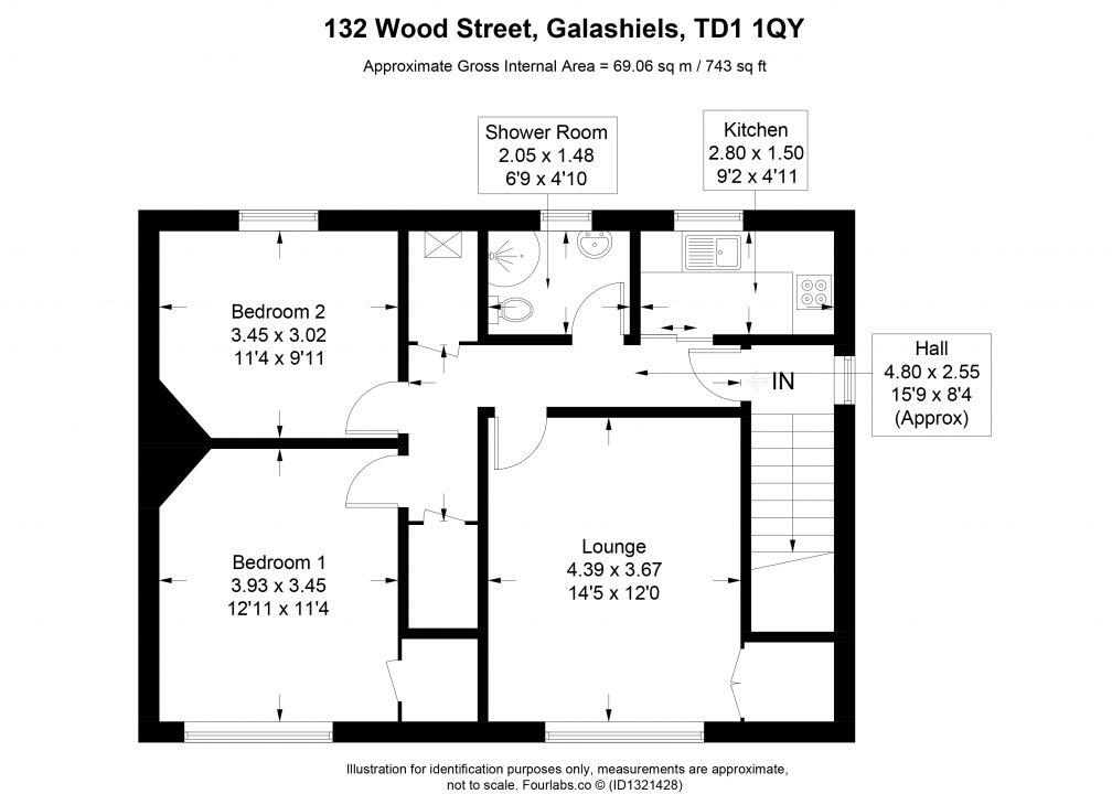 132 Wood Street, Galashiels, TD1 1QY floorplan