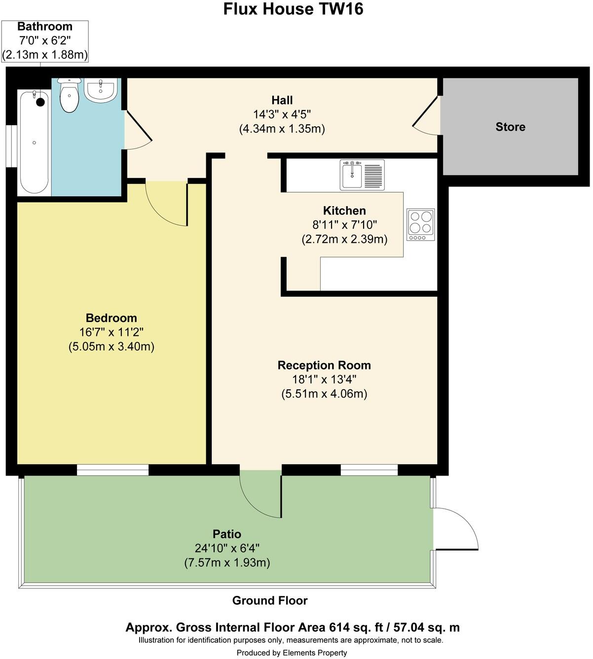 Flux House 15 Blacksmith Close, Sunbury-On-Thames, TW16 6BF floorplan