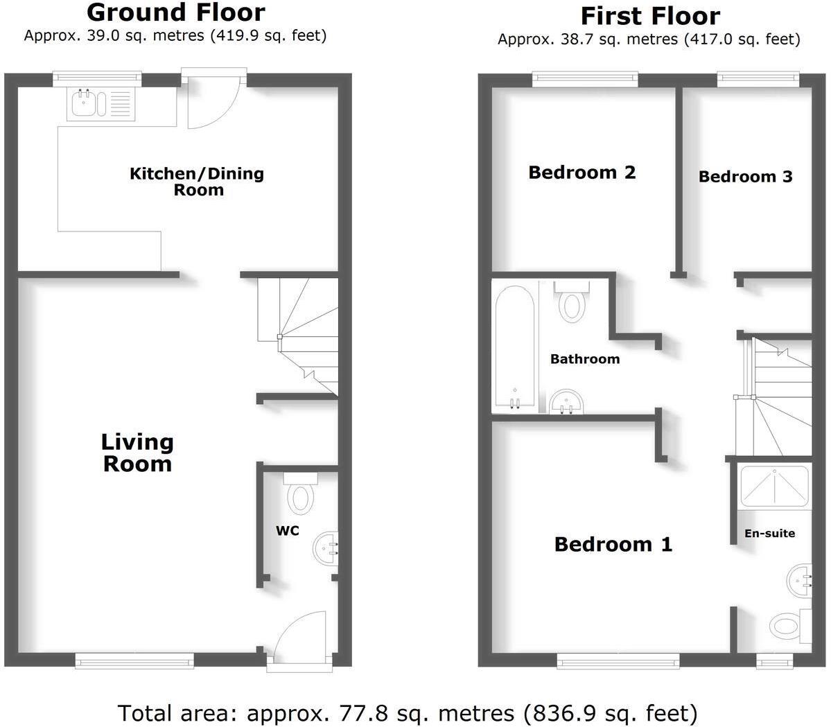 Westfield Close, Blaby. floorplan