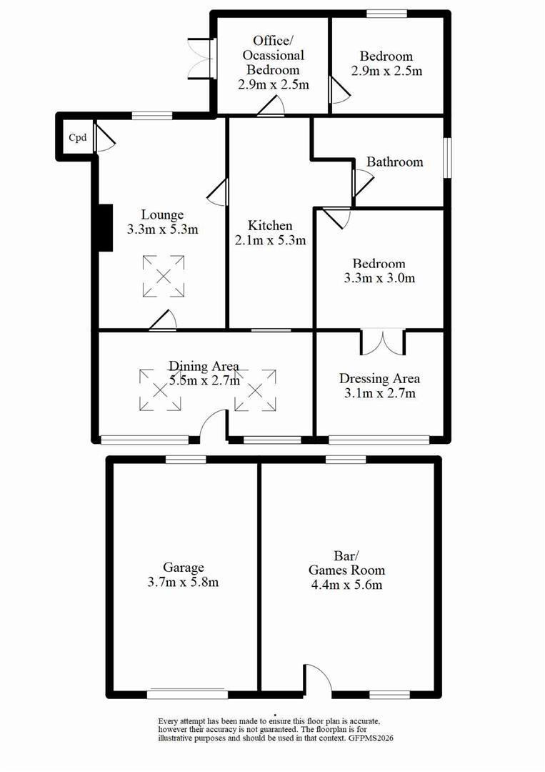 Greenfield Bungalow, Roper Lane, Queensbury floorplan