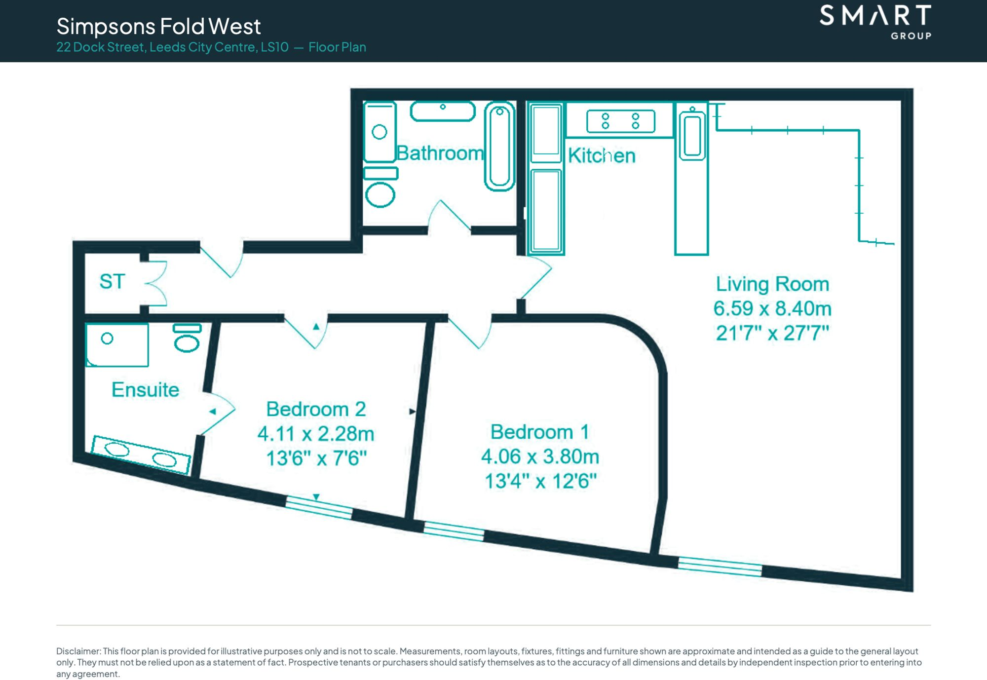 Simpsons Fold West, 22 Dock Street, Leeds City Centre floorplan